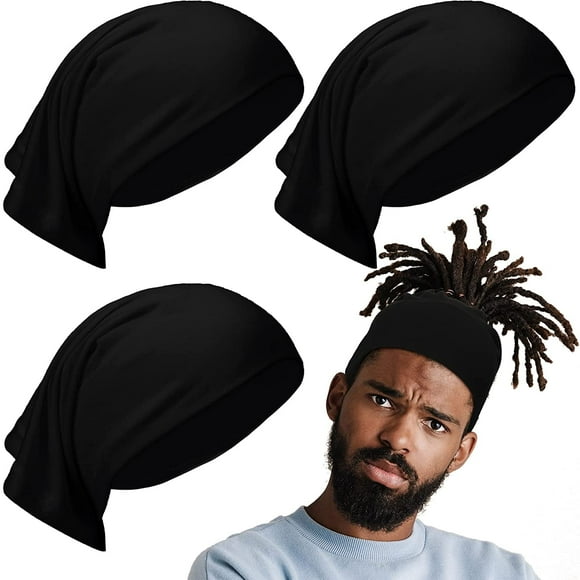 Exceptional 4 Pcs Dreadlocks Tube Sock Wide Elastic Headband Loc Cap Long Hair Dreads Head Wrap Unisex Spandex for Women Men(Black) Black ensuring long - lasting use