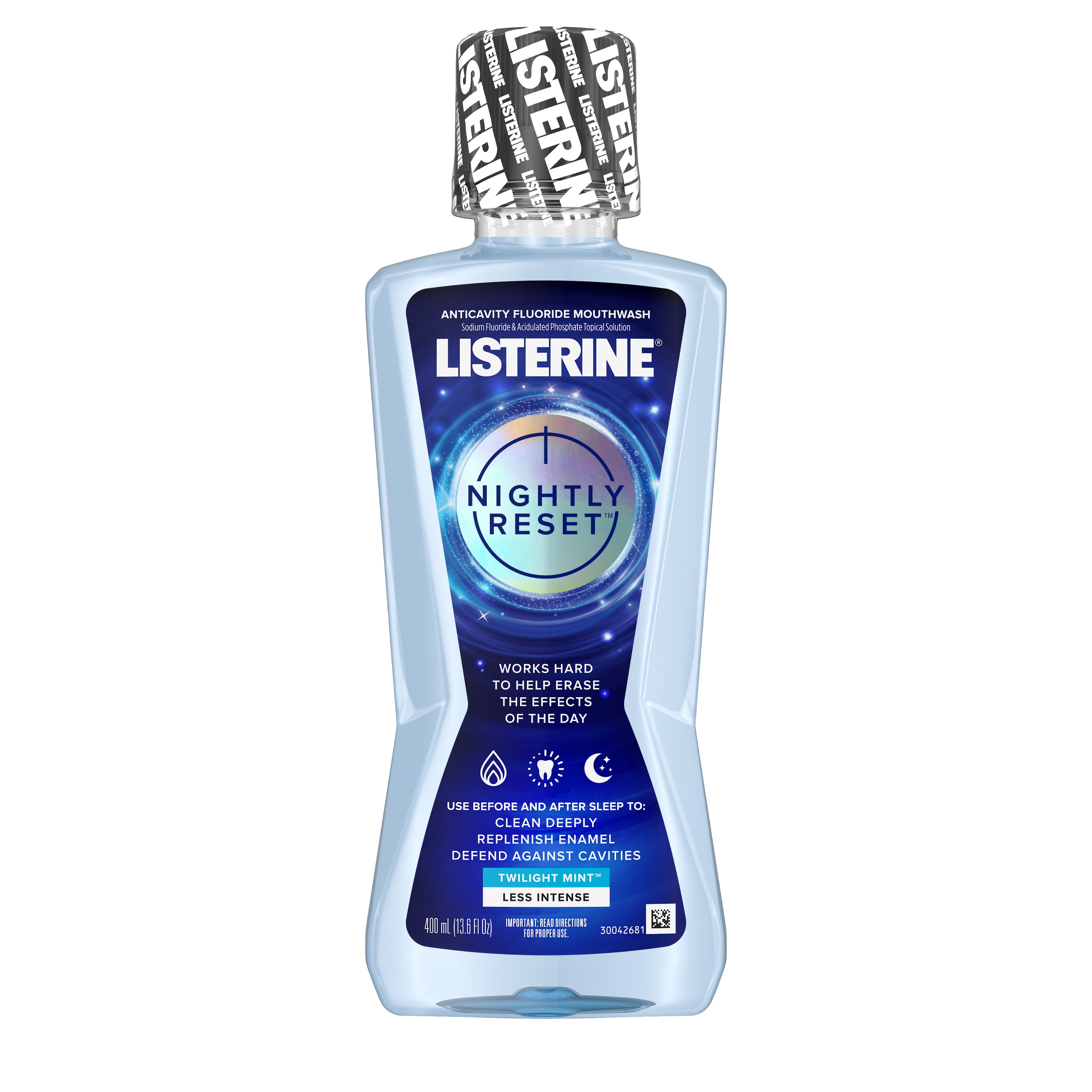 Listerine Nightly Reset Nighttime Mouthwash, Twilight Mint, 400mL