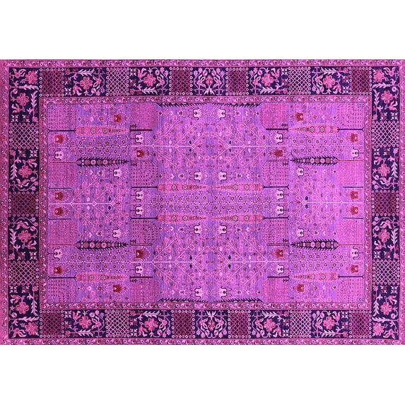 Ahgly Company Indoor Rectangle Oriental Pink Traditional Area Rugs, 2' x 4'