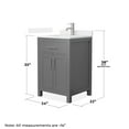 thumbnail image 4 of Beckett 24" Dark Gray Single Vanity & White Quartz Top (1-Hole) & Nickel Trim, 4 of 5