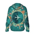 thumbnail image 3 of Uemuo Around The Planet Pattern Women's Full Zip UPF 50+ Sun Protection Hoodie Jacket Long Sleeve Sun Shirt Hiking Outdoor Performance with Pockets-X-Large, 3 of 9