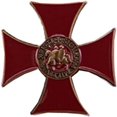 thumbnail image 1 of Broche con insignia de Cruz de los Caballeros Templarios, accesorio de ropa con diseño creativo de dibujos animados (metal, sin gemas)., 1 of 5