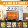 thumbnail image 3 of Family Size Air Fryer Toaster Oven Combo, 13QT, 360° Hot Air Circulation, Multifunctional Convection Countertop Oven, Stainless Steel, Silver, 3 of 9