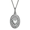 Personalized Sterling Silver Sacred Heart Oval Medal Pendant