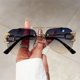 thumbnail image 4 of Gafas de sol retro sin montura para hombre y mujer, de metal, estilo steampunk, sin marco, modernas, con protección UV400., 4 of 6