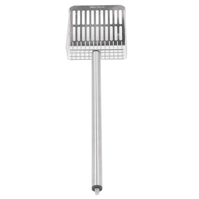 Metal Cat Litter Scoop, Long Handle Design, Rustproof and Sturdy, Efficient Particle Separation, Versatile Cleaning Tool for Pet Feces, Made with 304 Stainless Steel, Hygienic