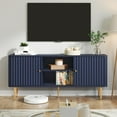 thumbnail image 4 of ARTPOWER 55” Fluted TV Stand, Mid Century Modern Blue TV Stand for 55/60/65 inch TV, Entertainment Center with Storage, Television Stands, TV Console, Media Console for Living Room, Bedroom (Blue), 4 of 12