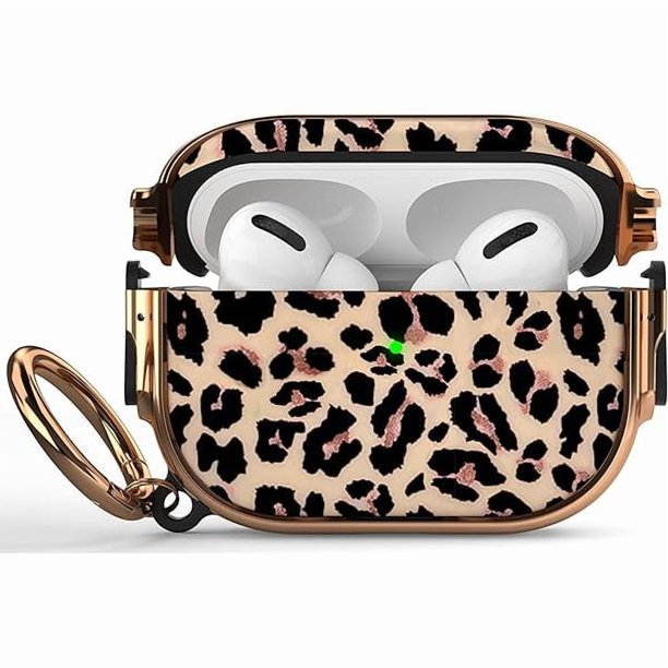 wonima11 Maxjoy for AirPods Pro 2nd/1st Generation Case with Lock, Cute AirPods Pro 2 Case Lock Protective Hard AirPod Pro Cover for Women Men with Keychain for Airpod Pro (2023/2022/2019), Leopard