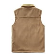 thumbnail image 3 of Hearthz Puffy Vest Men Fleece Sleeveless Stand Collar Mens Jacket Full Zipper Winter Warm Men's Vests Outerwear with Pocket, 3 of 7