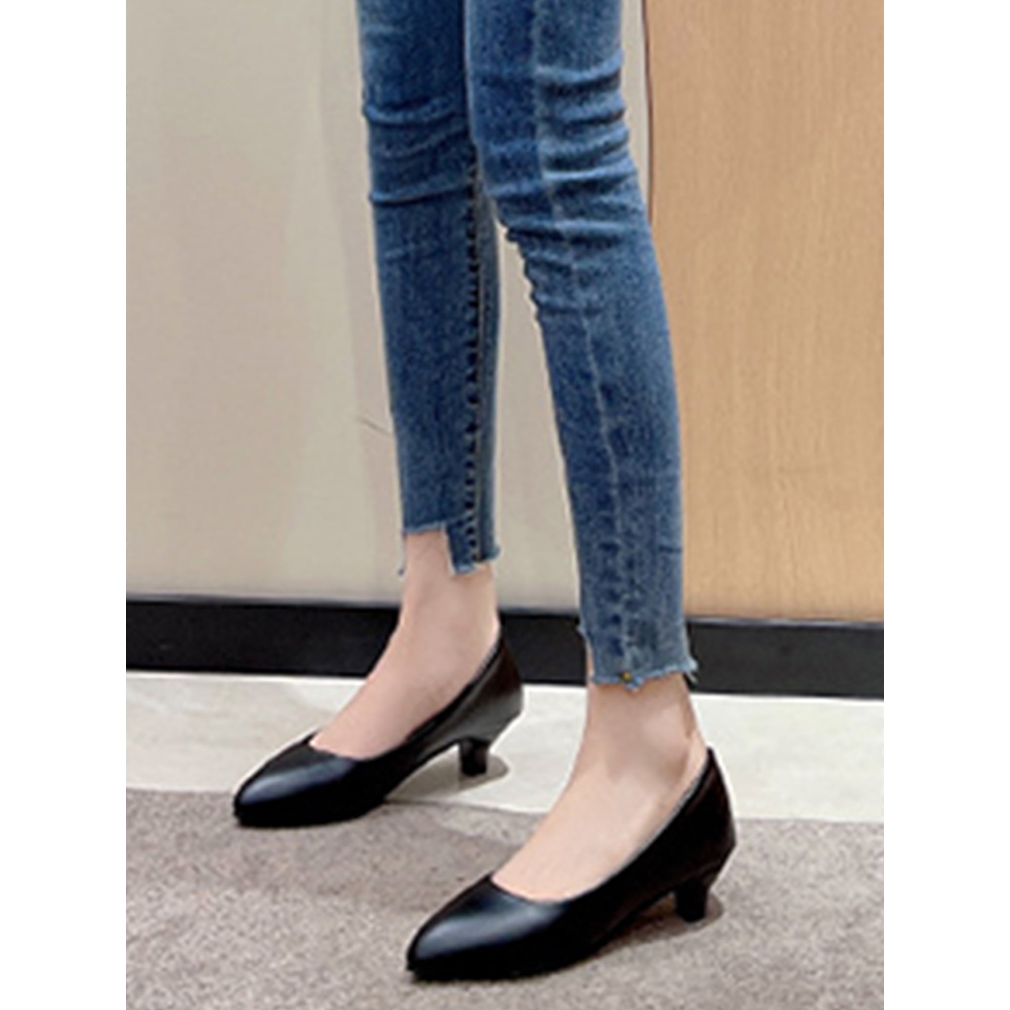 Black shoes 1 inch heel deals