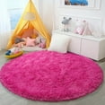 thumbnail image 3 of Socofuz Round Fluffy Rug, Rosy Red 5×5ft Washable Carpet - Plush Shaggy Non-Slip for Girl's Bedroom, Children's Room Nursery Bedroom, 3 of 7