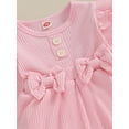 thumbnail image 5 of Bagilaanoe Newborn Autumn Outfits Baby Girl Rompers Dress Ruffle Long Sleeve Bodysuit 6M 12M 18M 24M Infant Patchwork A-line Dresses, 5 of 9