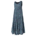 thumbnail image 4 of CHOK Robe pour Femmes Liquidation Été Femmes Grande Taille Décontractée Ample Sans Manches Florale Quotidienne en Lin Imprimé Longue Robe Maxi, 4 of 7
