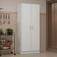 thumbnail image 2 of Madesa Armoire de Rangement de Garde-Manger de Cuisine 2 Portes avec 5 Tablettes Utilitaires 23"L Unité d'Organisation en Bois pour Cuisine - Blanc, 2 of 9