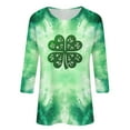 thumbnail image 3 of Hvot&aat Ladies' St Patty's Day Casual Shirt 3/4 Sleeve Crewneck Irish Clover Tunic Tops, 3 of 3