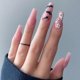 thumbnail image 1 of 24 piezas Prensa de Halloween en las uñas Diseño de fantasma de murciélago largo Uñas falsas Pegamento de ataúd de acrílico rosa en las uñas Cubierta completa Uñas postizas Palo artificial en las, 1 of 5