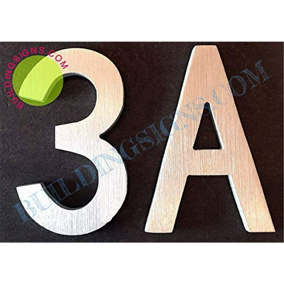 Apartment Number 3A Sign (Brush Silver,Double Sided Tape, Rust Free, 2.75 inch)-ÉLÉGANTE NUMÉRO DE Porte BROSSE Artiste (ref-2201)