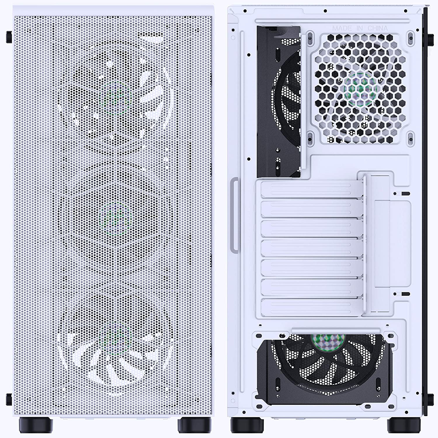 MUSETEX Mesh ATX Mid-Tower Computer Gaming Case with 6 PCS × 120mm 