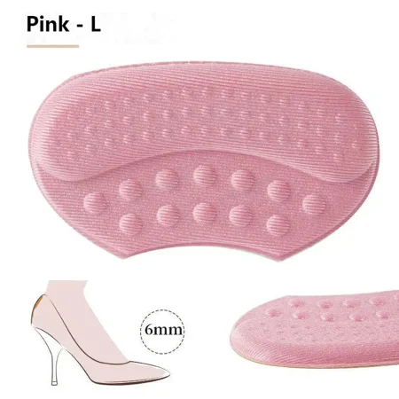 

High Heel Protector for Shoes Heel Sticker Pad Adjust Size Adhesive Heels Pads Liner Grips Foot Care Pain Relief Insert Women L-Pink