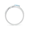 thumbnail image 2 of ANGARA Natural Criss Cross Pear Shaped Aquamarine Ring with Diamond Accents in 14K White Gold for Women (Size-6x4mm) | March Birthstone, Anniversary, Jewelry Gift for Women | Natural Aquamarine Ring, 2 of 9