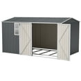thumbnail image 3 of 8'x12' Outdoor Storage Shed - Steel Construction with Windows, Vents & Secure Hinged Doors for Garden/Patio Storage, 3 of 13