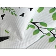 thumbnail image 4 of Ambesonne Silhouette Quilted Bedspread Set 3 Pcs, Flying Spring Peace Art, King Size, White Black Green, 4 of 5