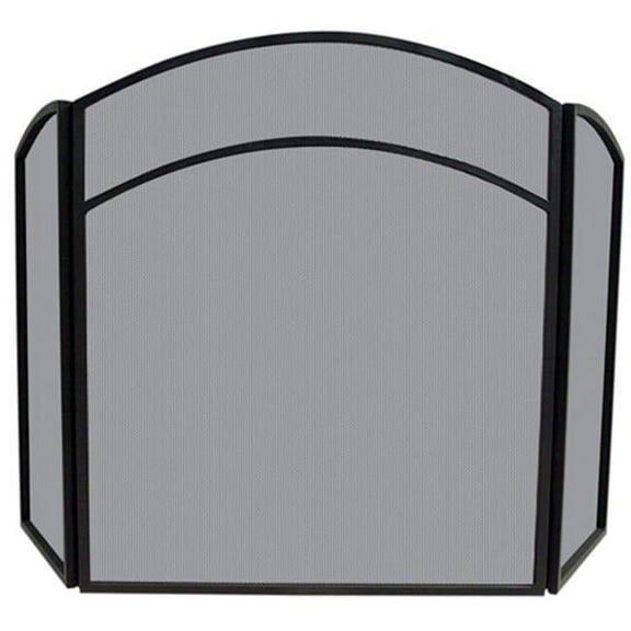 Uniflame 3 FOLD BLACK WROUGHT IRON ARCH TOP SCREEN - Black