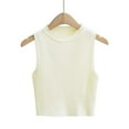 thumbnail image 1 of YTDSCS Gilet Pull pour Femmes Col Rond Tricoté Été Pull T-Shirt Extensible Couleur Unie Hauts S-L, 1 of 7
