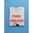 thumbnail image 3 of Cmon England In Red Bold Lettering And B&W Lion Men Athletic Heather T-Shirt, Male x-Large, 3 of 4