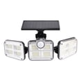 thumbnail image 1 of Lámpara de pared solar LED de tres cabezales, luz de patio solar dividida, luz de inducción del cuerpo humano para exteriores, 1 of 4