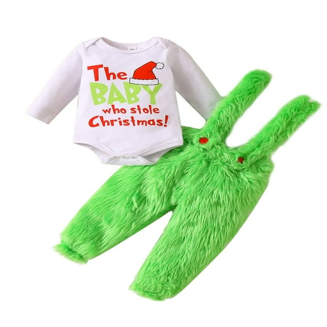 Barboteuse à Manches Longues à Col Ras du Cou avec Imprimé de Lettres pour Bébé, Pantalon à Bretelles en Peluche