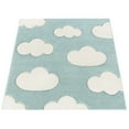 thumbnail image 3 of Paco Home Kids Rug with Charming Clouds for Nursery in Pastel Blue, 3 of 5