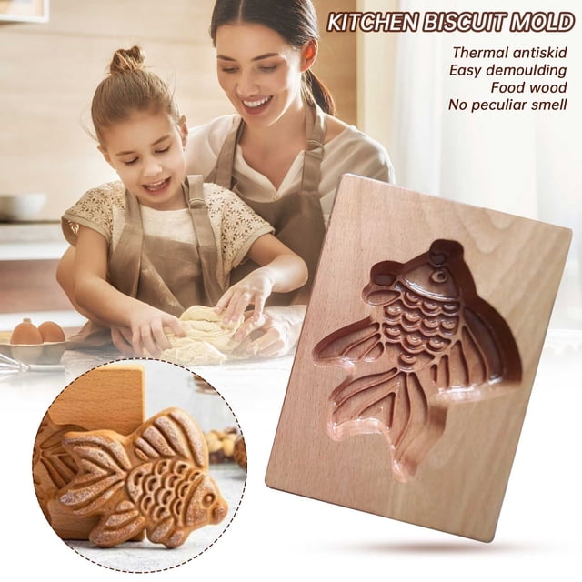 Oleegame 1PC Cookie Mold DIY Baking Moulds Wooden Cookie Cookie Moulds Embossing Craft Decorative Baking Tools For Christmas Thanksgiving Christmas Kitchen