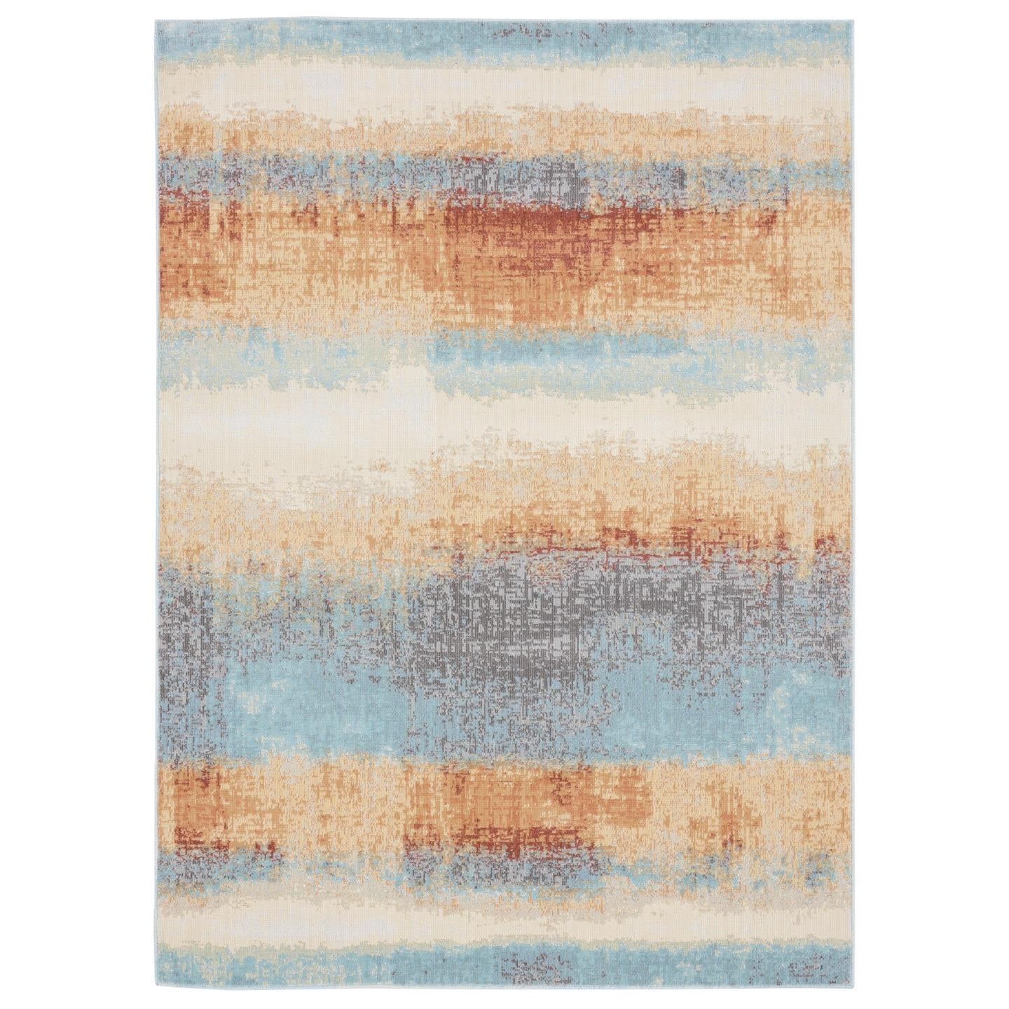 Luxe Weavers Distressed Abstract Multicolor 8x10 Indoor Outdoor Area Rug Patio Carpet