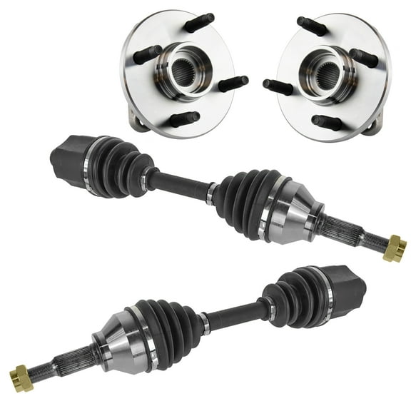 TRQ Front CV Axle Shaft Assembly Wheel Hub Bearing Set 4pc for Cobalt Ion 4 lug CSA64113