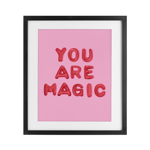 Stupell Industries Contemporary You Are Magic Red & Pink Black Framed Print Under Glass, 13 x 16, by LISH Creative