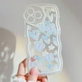 thumbnail image 6 of Compatible with iPhone Case,Curly Wavy Shape Cute Kawaii Flower Floral Camera Protection Wristband Strap Bracelet Chain Clear Soft Shockproof Cover Phone Case (White,iPhone 13 Pro Max), 6 of 6