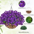 thumbnail image 5 of 2Pcs Artificial Hanging Flowers for Outdoors, Artificial Flowers for Outdoors with Basket, Artificial Plants Outdoor UV Resistant Fake Plants for Garden Porch Window Farmhouse Decor, Purple, 5 of 5