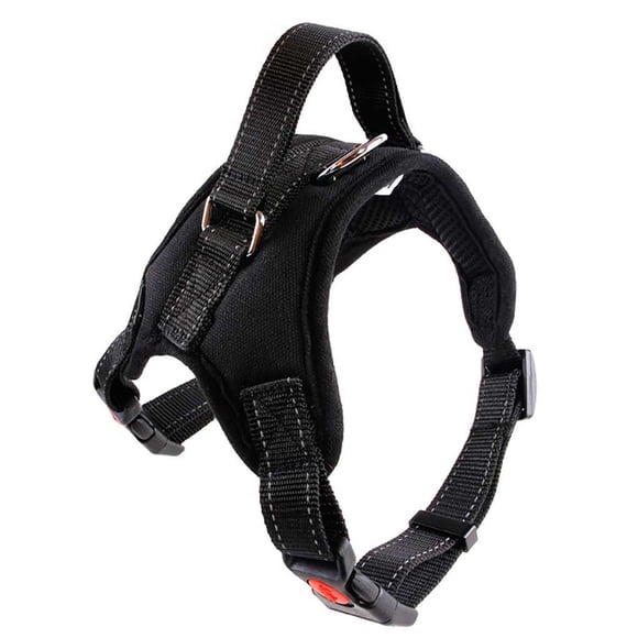 Methold Arnés para perros sin tirar, Collar con correa, chaleco acolchado ajustable para cachorros, talla S/M/L/XL Suministros para perros negro S