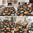 thumbnail image 5 of Brown Basketball Football Area Rugs 6'x9', Washable Small Throw Rugs for Kitchen Dining room, Checkered Ball Watercolor Indoor Outdoor Rug Non-Slip Low Pile Carpet Runner Reversible Floor Mats, 5 of 8