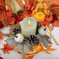thumbnail image 4 of YIMWNYI Pumpkin Candle Holders Aroma Wreath, Decorative Supplies, Table Decorations, Artificial Flower Garland, Perfect for Halloween and Thanksgiving Parties, Reusable Candle Rings, 4 of 6