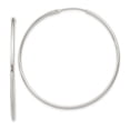thumbnail image 1 of 925 Sterling Silver 1.3mm Hoop Earrings Round Endless, 1 of 6