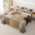 thumbnail image 3 of Homewish Vintage Checkered Quilt King,Aesthetic Geometric King Coverlet Set,Brown,3 Pieces, 3 of 7