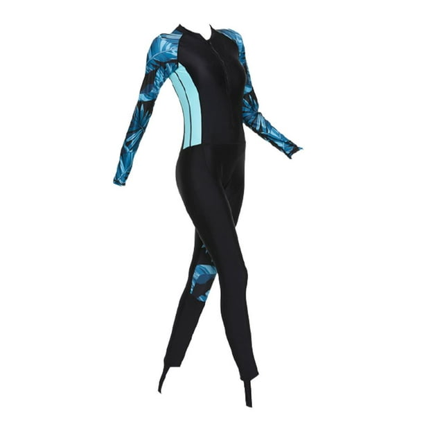 Sun Protection for Women Full Body Diving Suit Breathable Sports Dive Skins  for Snorkeling Swimming Kayaking - Blue XL