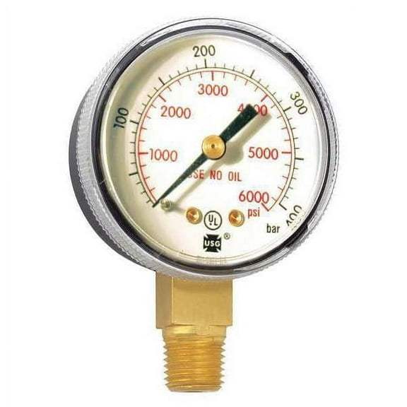 Miller Electric Pressure Gauge,0 to 6000 psi,2" GA145-03