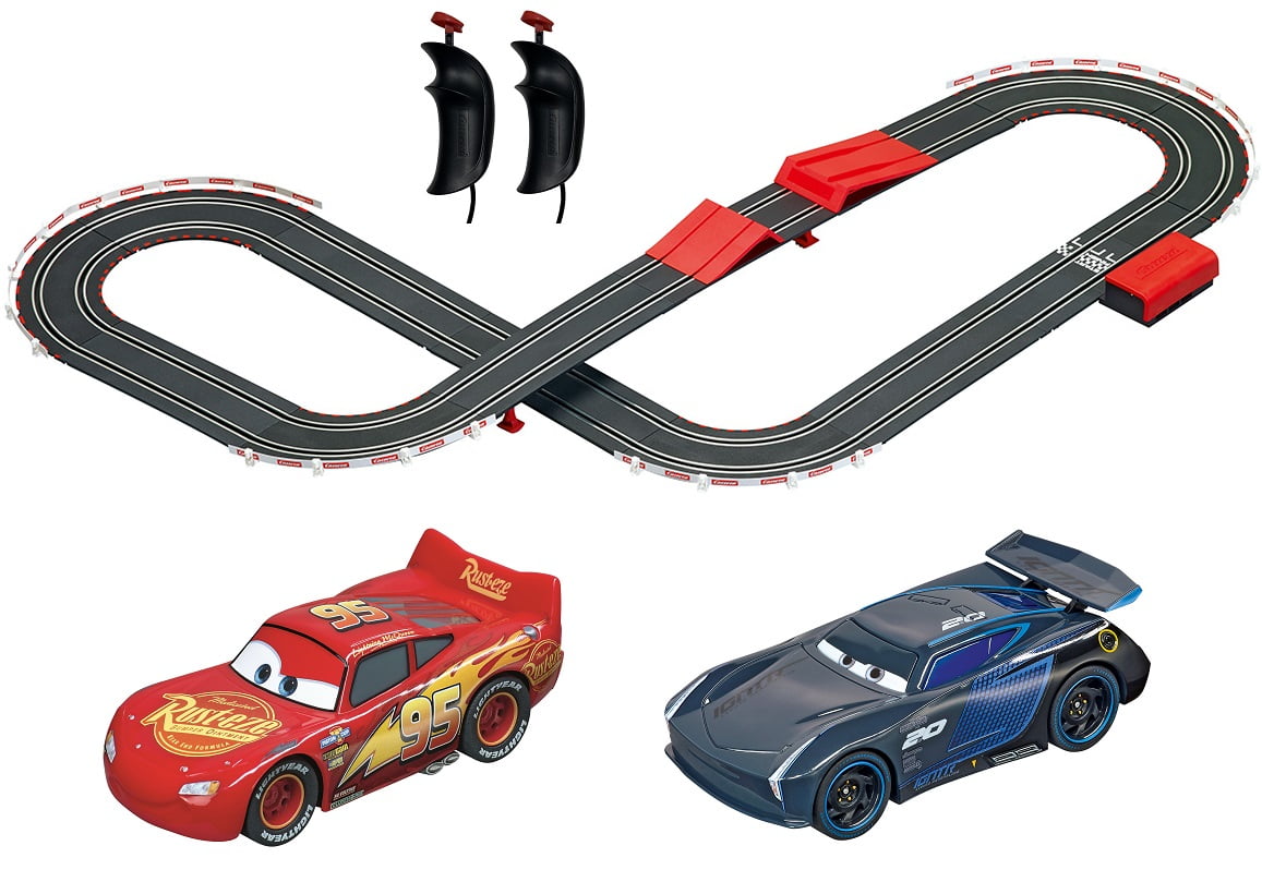 Carrera GO!!! Battery Operated Disney Pixar Cars Track Action Slot Car Race  Track Set With Jump Ramp 