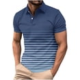 thumbnail image 2 of Antinious Men Gradient Stripe Print Casual Button Collared Short Sleeve Dress Shirts, 2 of 5