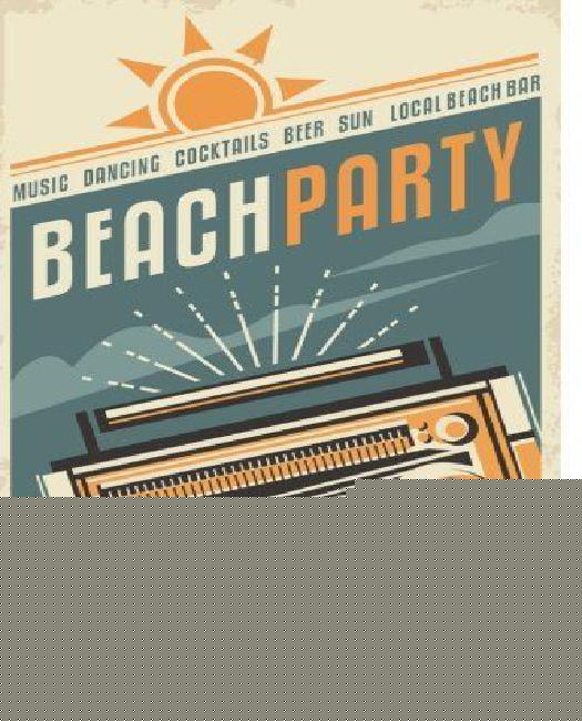 Vintage Summer Radio Beach Party Journal: Writing Diary Notebook Lined 160 Pages - 6 X 9 Medium Journal for Writing in