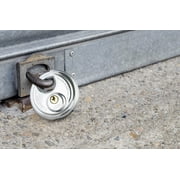 Padlock, Keyed Alike, Partially Hidden Shackle, Disc Stainless Steel Body, Steel Shackle