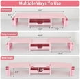 thumbnail image 3 of Wood Desk Organizers and Accessories, Dual Monitor Stand Riser with Drawer and 2 Pen Holders, Desk Shelf Computer Racks for Office Workspace Organizers, Desktop Organization (Pink), 3 of 6